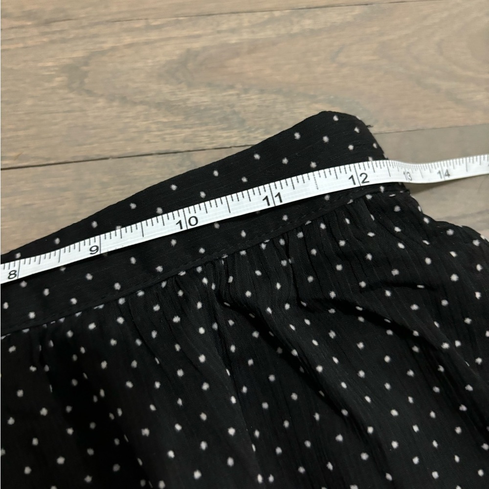 J.Crew Polka Dot Black & White Tiered MIDI Skirt Elastic Waist Size PS - Picture 6 of 7